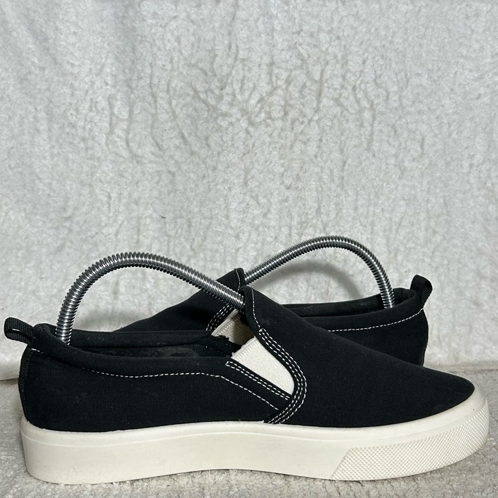Skechers Womens Black Poppy 2.0 Canvas Casual Slip On Sneakers Shoes SZ 9.5 - Picture 6 of 11